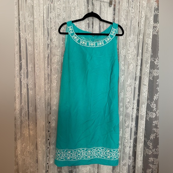 Jessica Howard Dresses & Skirts - Jessica Howard Teal linen dress.. Size 24